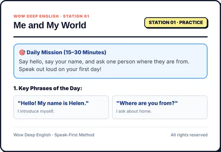 Book 1, lesson 1: your first phrases