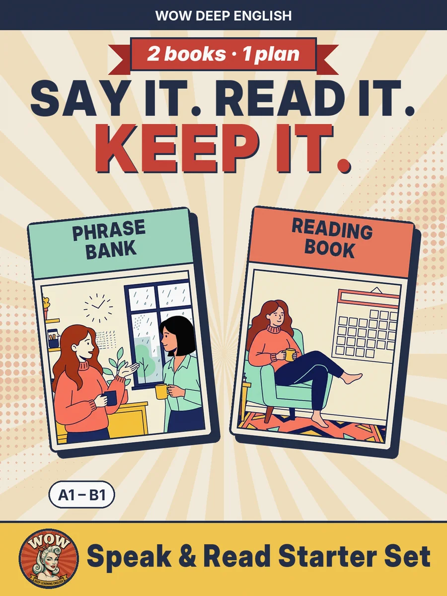Speak & Read Starter Set cover: Phrase Bank and Reading Book. Say it, read it, keep it